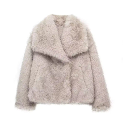 Winter Plush Thicken Lapel Coat