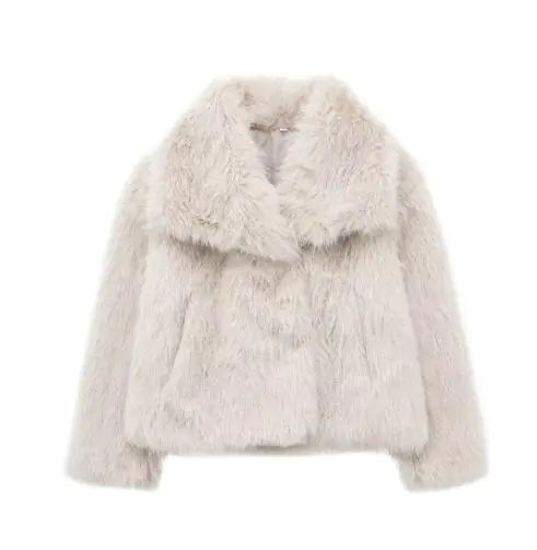 Winter Plush Thicken Lapel Coat