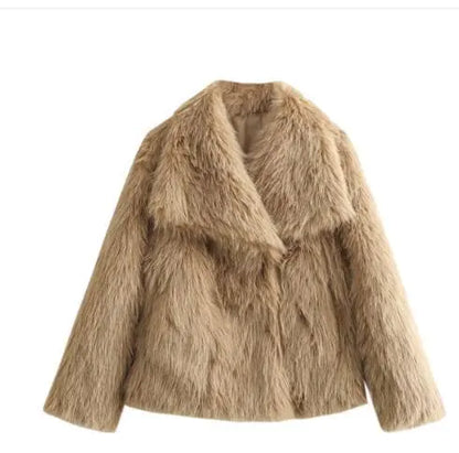 Winter Plush Thicken Lapel Coat